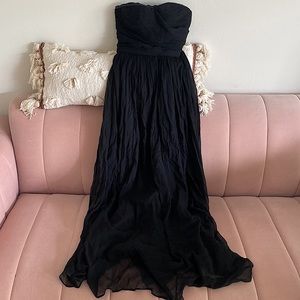 J. Crew Jcrew Black Mesh Maxi Dress BLD Wedding Bridesmaid party size 4 J